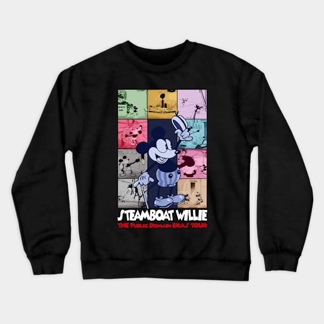 Steamboat Willie The Public Domain Eras Tour - 7 Crewneck Sweatshirt by Megadorim